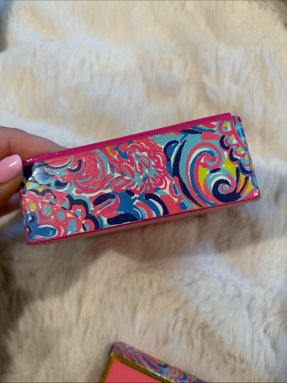 Lilly Pulitzer Pink and Gold Decorative Trinket Box - Picture 4 of 5